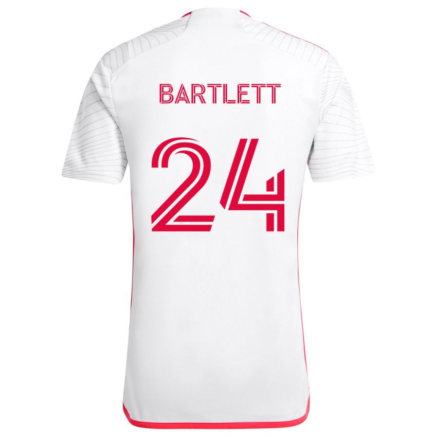 Niño Camiseta Lucas Bartlett #24 Blanco Rojo 2ª Equipación 2024/25 La Camisa