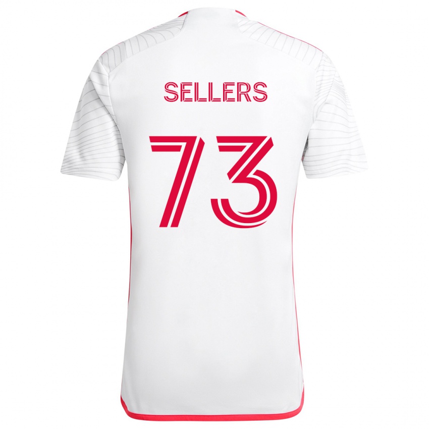 Niño Camiseta Braydon Sellers #73 Blanco Rojo 2ª Equipación 2024/25 La Camisa