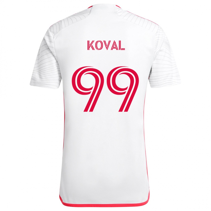 Niño Camiseta Stanislav Koval #99 Blanco Rojo 2ª Equipación 2024/25 La Camisa