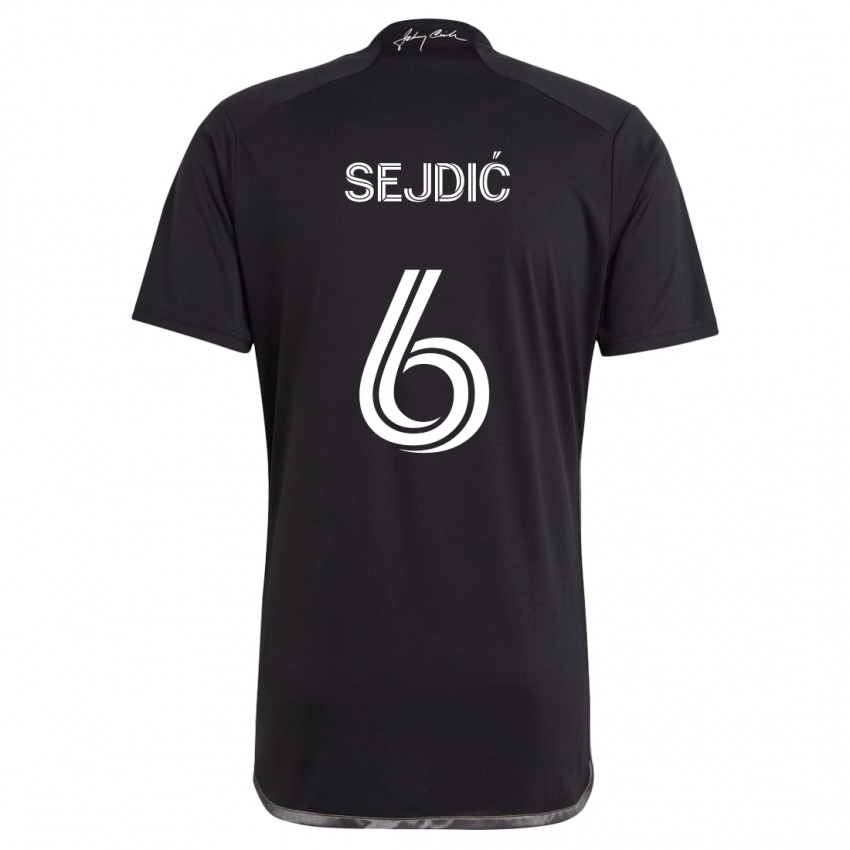 Niño Camiseta Amar Sejdić #6 Negro 2ª Equipación 2024/25 La Camisa