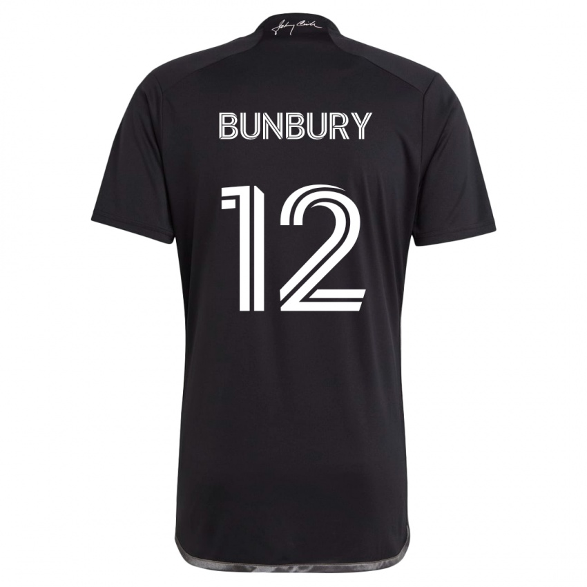 Niño Camiseta Teal Bunbury #12 Negro 2ª Equipación 2024/25 La Camisa