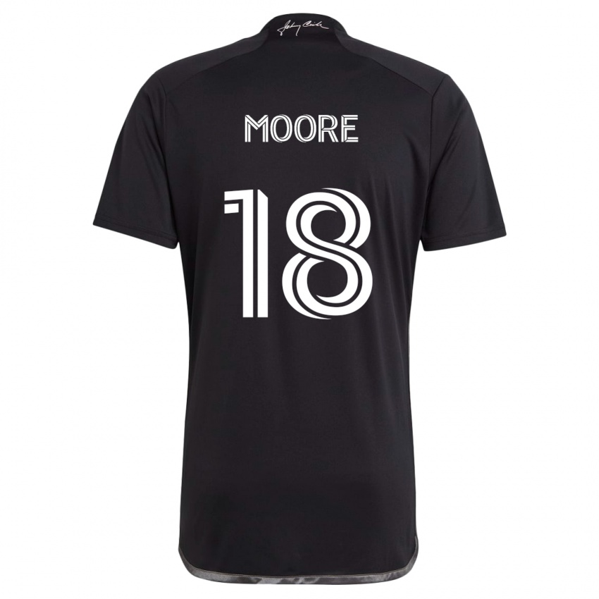 Niño Camiseta Shaq Moore #18 Negro 2ª Equipación 2024/25 La Camisa