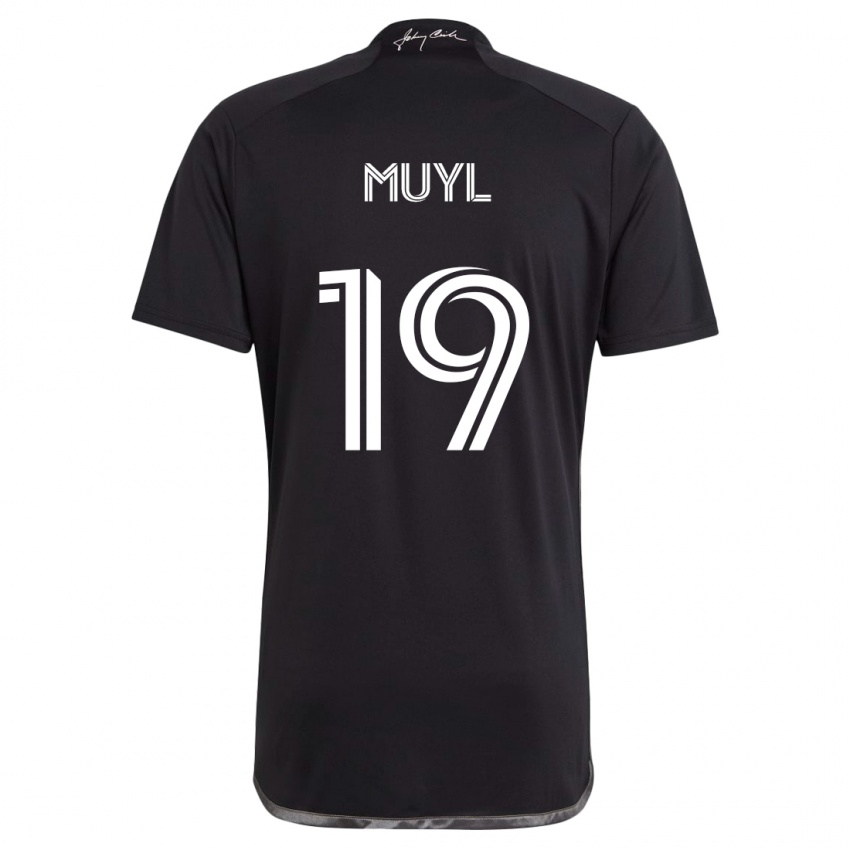 Niño Camiseta Alex Muyl #19 Negro 2ª Equipación 2024/25 La Camisa