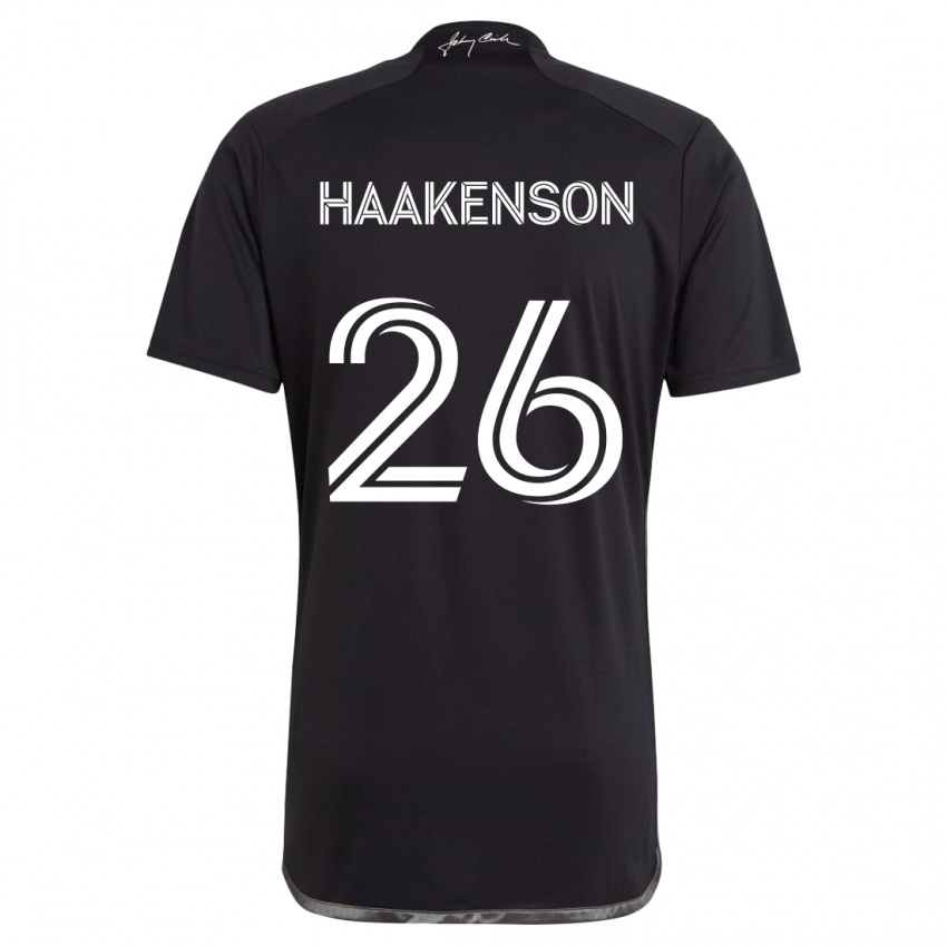 Niño Camiseta Luke Haakenson #26 Negro 2ª Equipación 2024/25 La Camisa