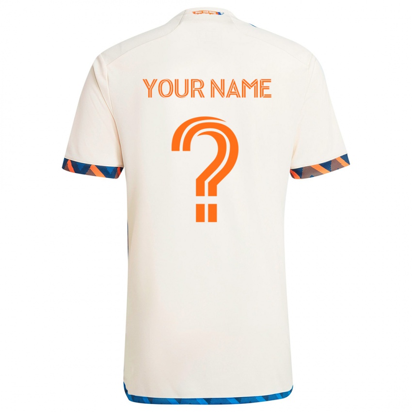 Niño Camiseta Ihren Namen #0 Blanco Naranja 2ª Equipación 2024/25 La Camisa