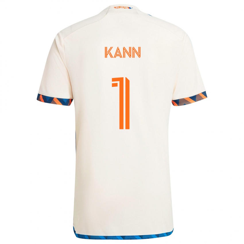 Niño Camiseta Alec Kann #1 Blanco Naranja 2ª Equipación 2024/25 La Camisa