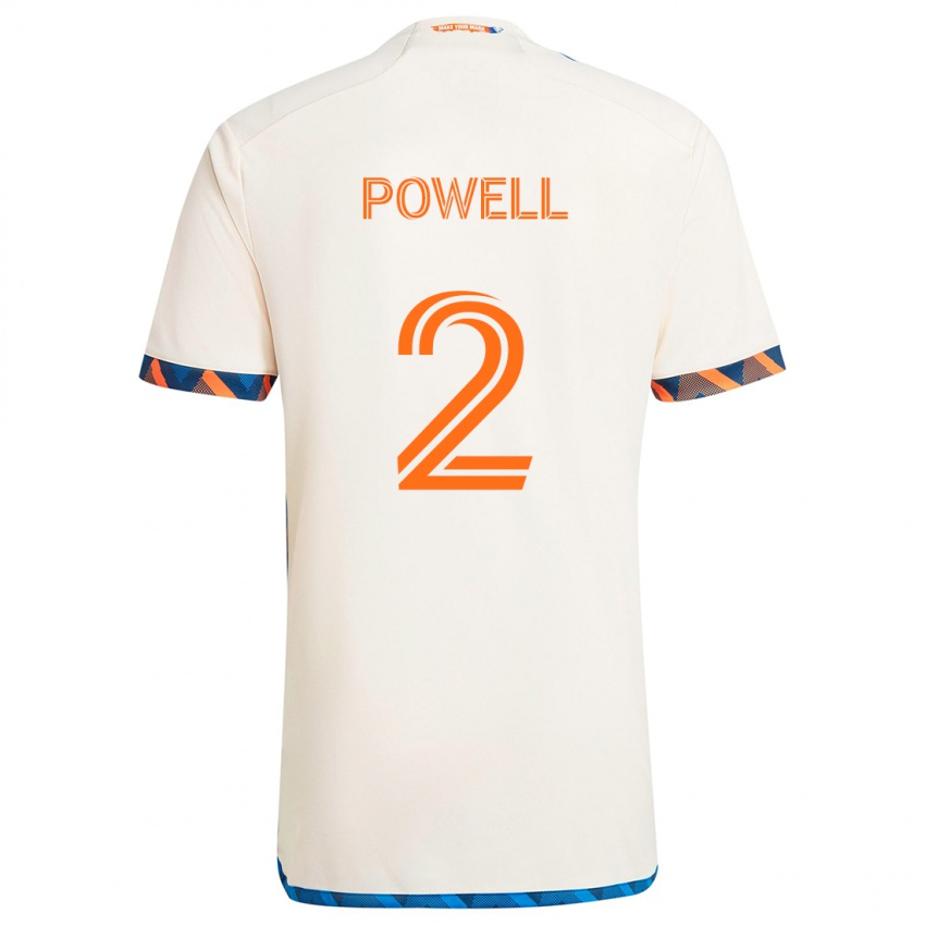 Niño Camiseta Alvas Powell #2 Blanco Naranja 2ª Equipación 2024/25 La Camisa