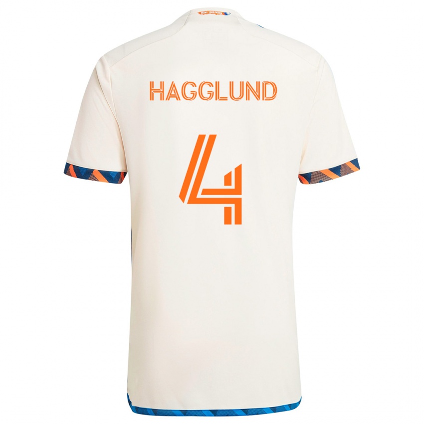 Niño Camiseta Nick Hagglund #4 Blanco Naranja 2ª Equipación 2024/25 La Camisa