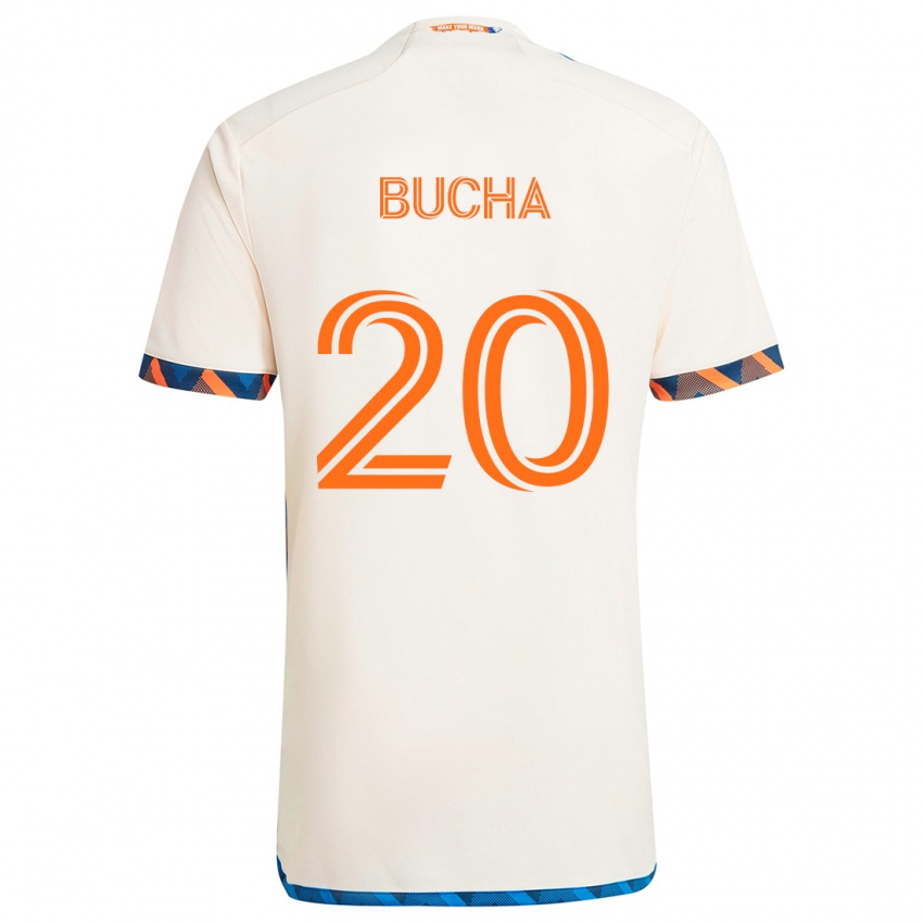 Niño Camiseta Pavel Bucha #20 Blanco Naranja 2ª Equipación 2024/25 La Camisa