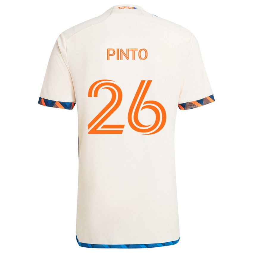 Niño Camiseta Malik Pinto #26 Blanco Naranja 2ª Equipación 2024/25 La Camisa