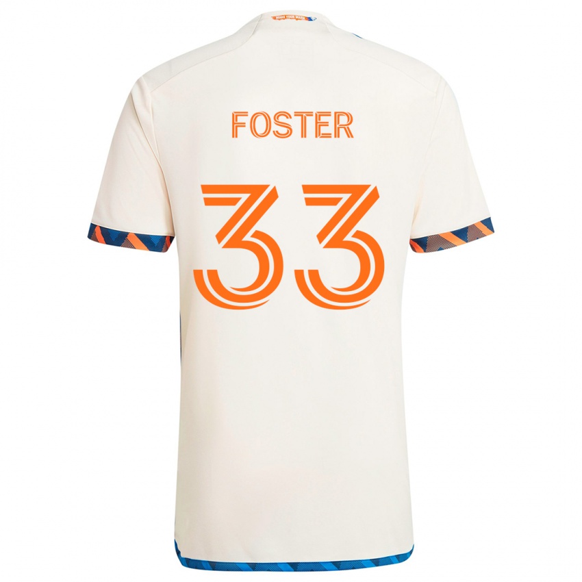 Niño Camiseta Isaiah Foster #33 Blanco Naranja 2ª Equipación 2024/25 La Camisa