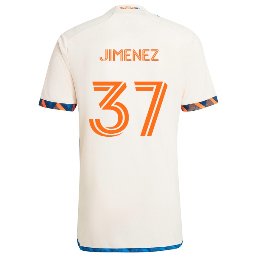 Niño Camiseta Stiven Jimenez #37 Blanco Naranja 2ª Equipación 2024/25 La Camisa