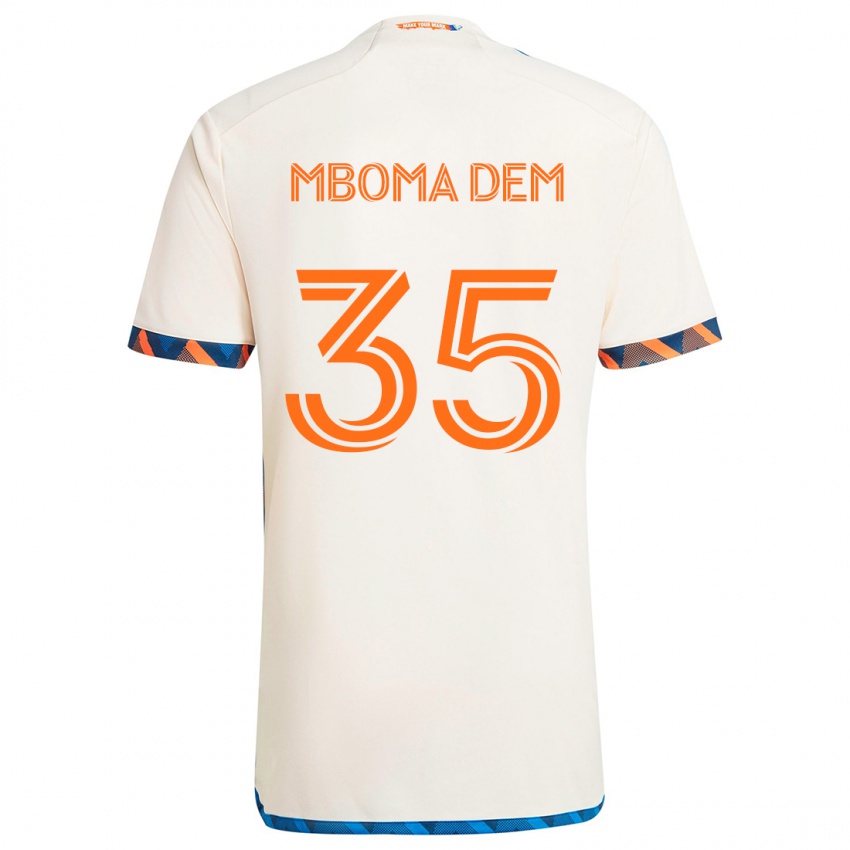 Niño Camiseta Kenji Mboma Dem #35 Blanco Naranja 2ª Equipación 2024/25 La Camisa