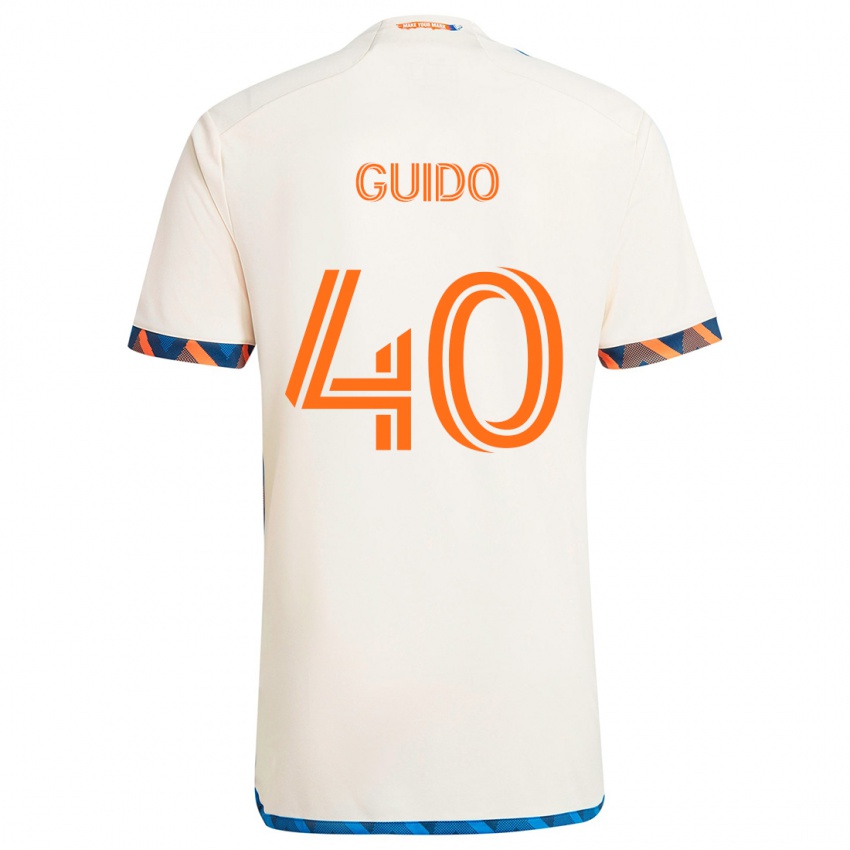 Niño Camiseta Alejandro Guido #40 Blanco Naranja 2ª Equipación 2024/25 La Camisa