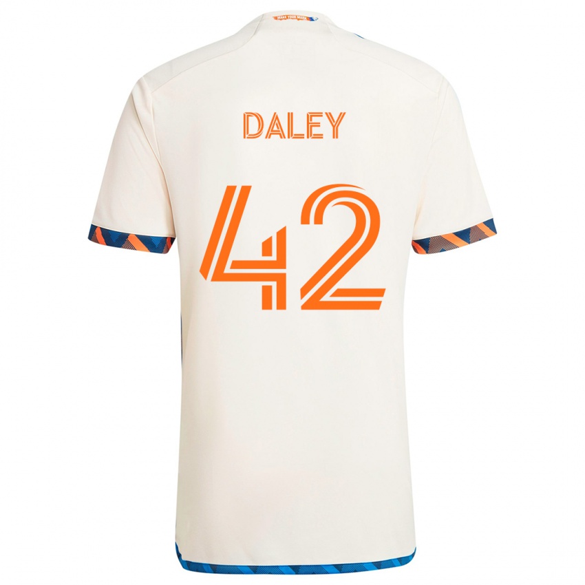 Niño Camiseta Amir Daley #42 Blanco Naranja 2ª Equipación 2024/25 La Camisa