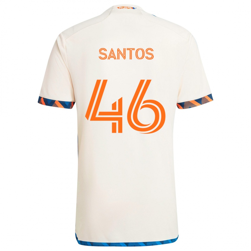 Niño Camiseta Guilherme Santos #46 Blanco Naranja 2ª Equipación 2024/25 La Camisa