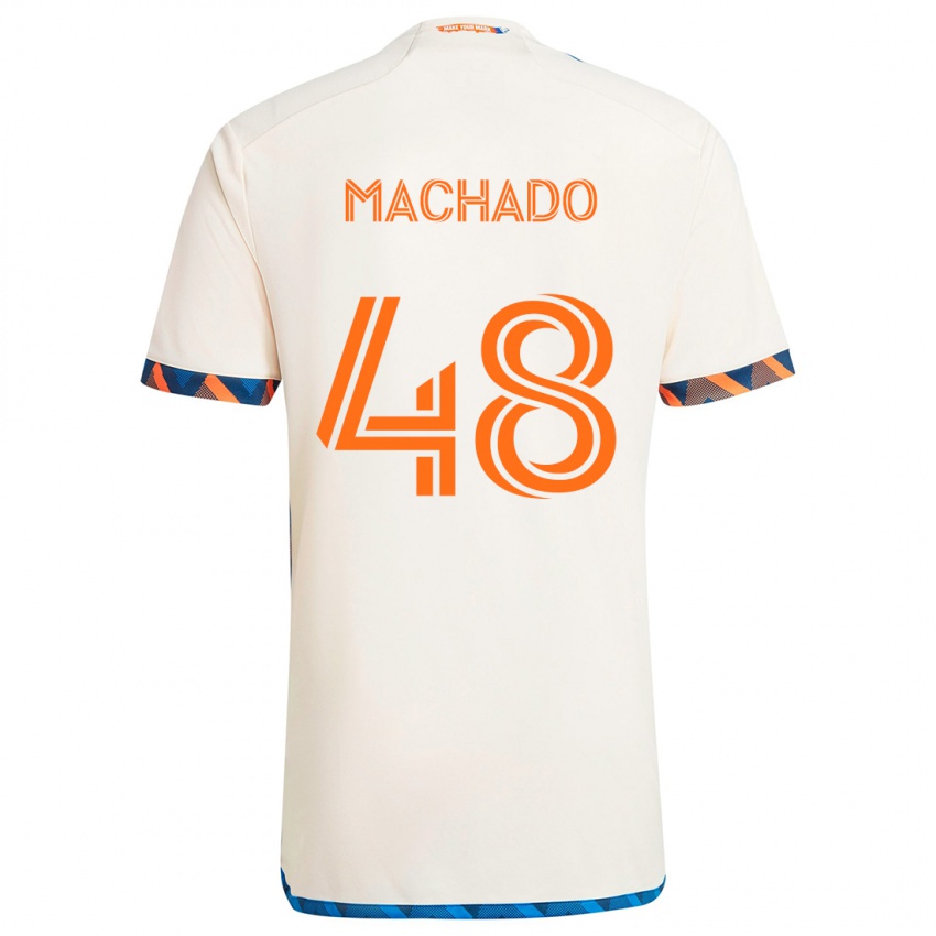 Niño Camiseta Juan Machado #48 Blanco Naranja 2ª Equipación 2024/25 La Camisa