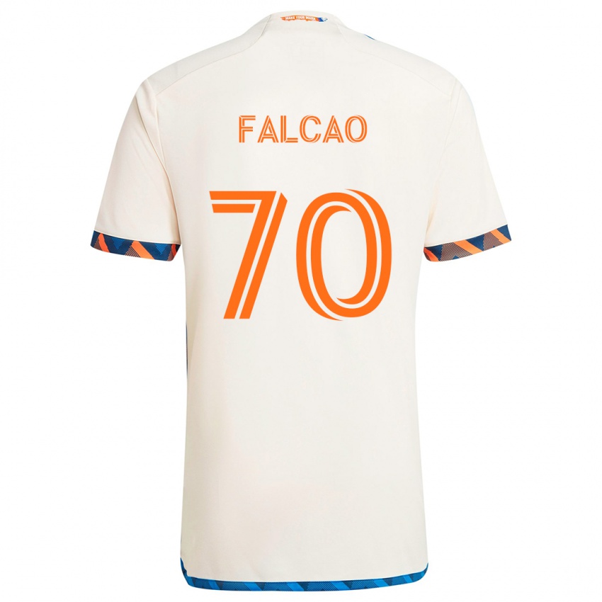 Niño Camiseta Kiano Falcao #70 Blanco Naranja 2ª Equipación 2024/25 La Camisa