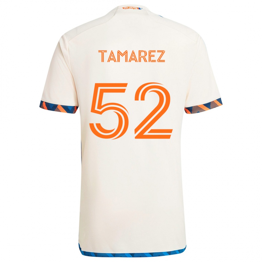 Niño Camiseta Lucas Tamarez #52 Blanco Naranja 2ª Equipación 2024/25 La Camisa