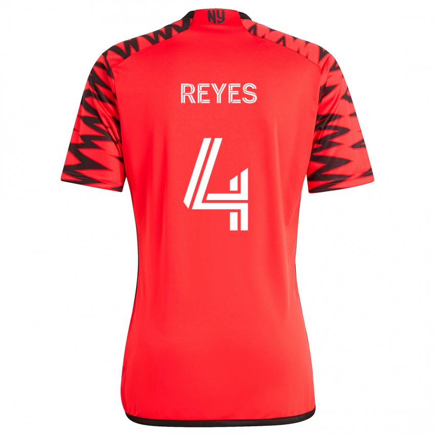 Niño Camiseta Andrés Reyes #4 Rojo Negro Blanco 2ª Equipación 2024/25 La Camisa