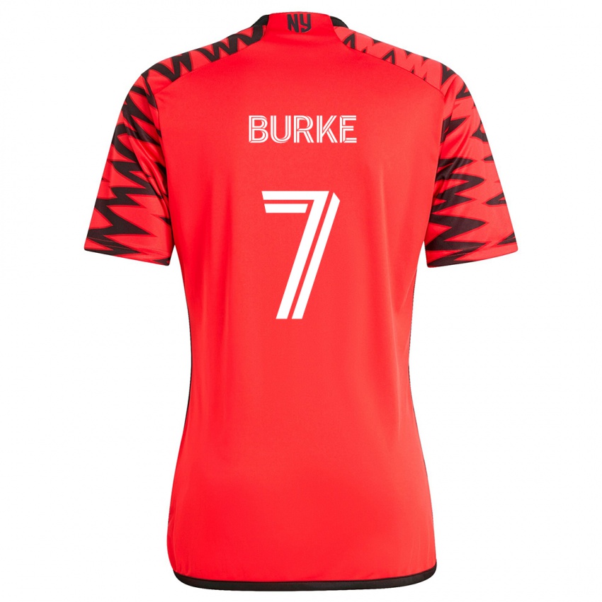 Niño Camiseta Cory Burke #7 Rojo Negro Blanco 2ª Equipación 2024/25 La Camisa