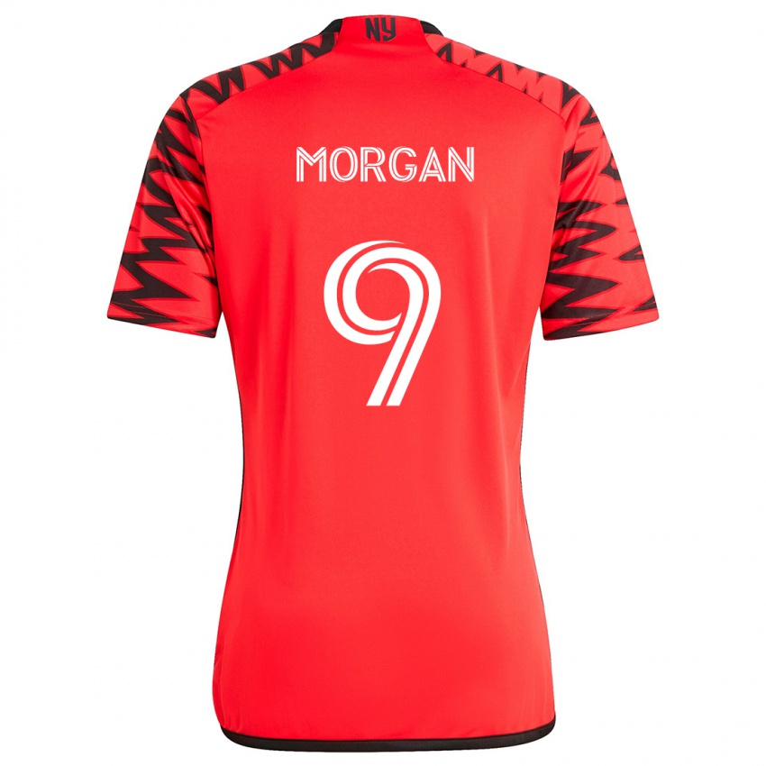 Niño Camiseta Lewis Morgan #9 Rojo Negro Blanco 2ª Equipación 2024/25 La Camisa