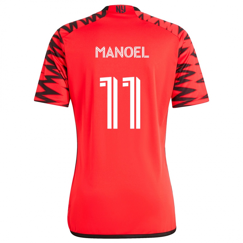 Niño Camiseta Elias Manoel #11 Rojo Negro Blanco 2ª Equipación 2024/25 La Camisa