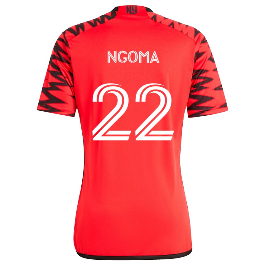 Niño Camiseta Serge Ngoma #22 Rojo Negro Blanco 2ª Equipación 2024/25 La Camisa