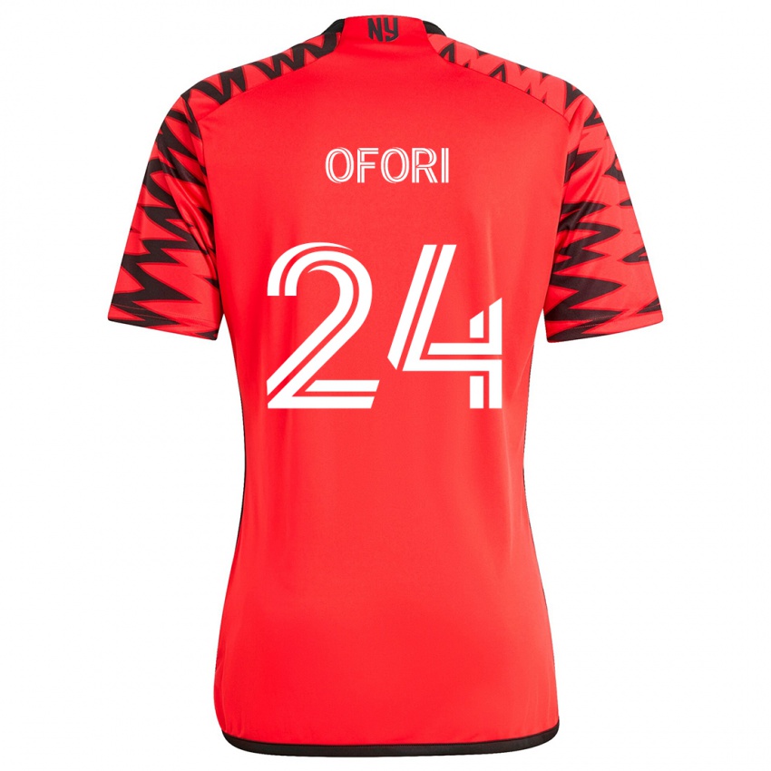 Niño Camiseta Curtis Ofori #24 Rojo Negro Blanco 2ª Equipación 2024/25 La Camisa