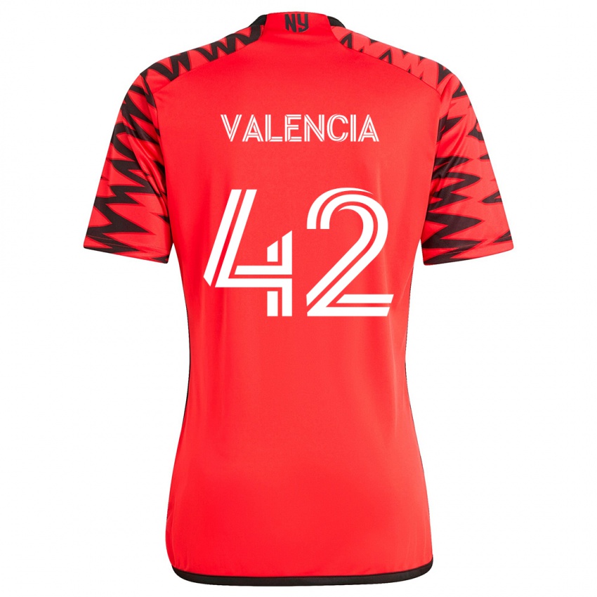 Niño Camiseta Omar Valencia #42 Rojo Negro Blanco 2ª Equipación 2024/25 La Camisa