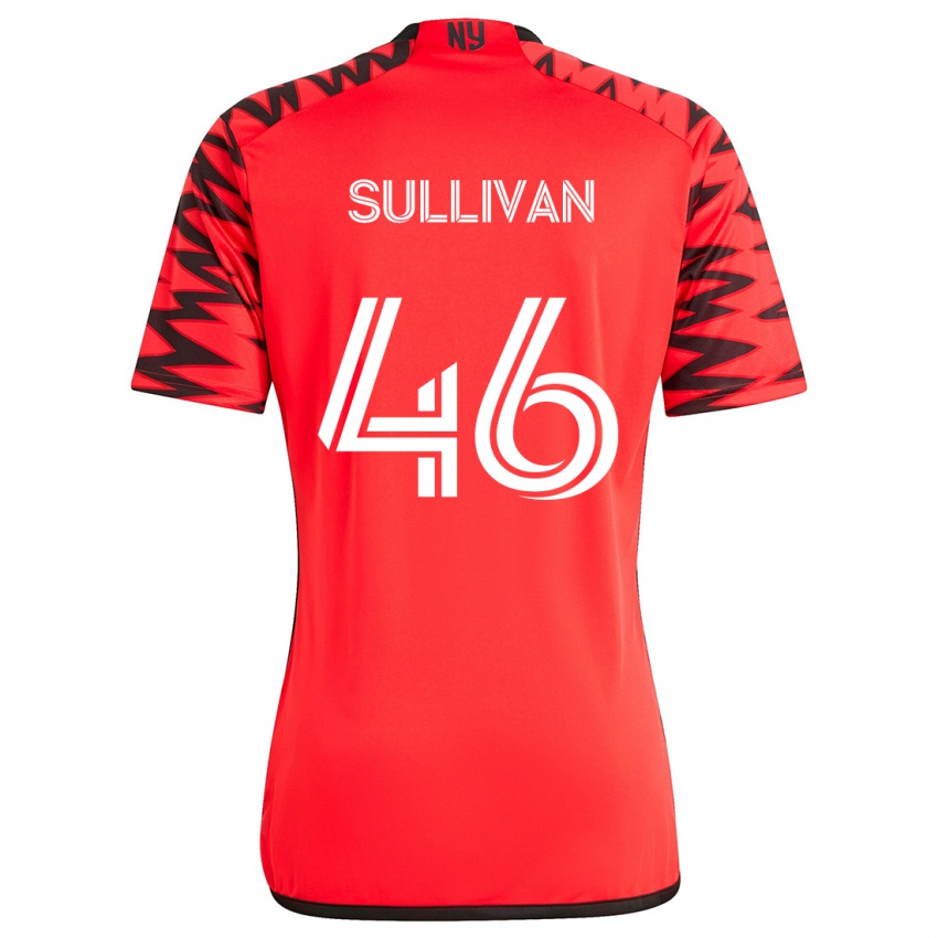 Niño Camiseta Dylan Sullivan #46 Rojo Negro Blanco 2ª Equipación 2024/25 La Camisa