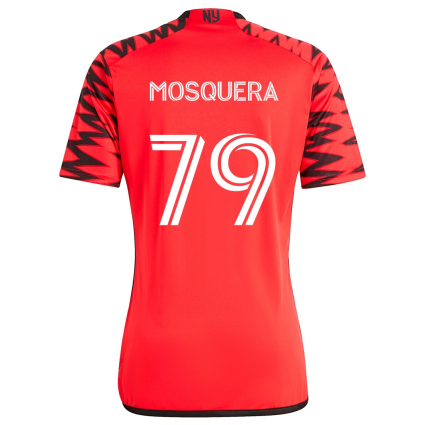 Niño Camiseta Rafael Mosquera #79 Rojo Negro Blanco 2ª Equipación 2024/25 La Camisa