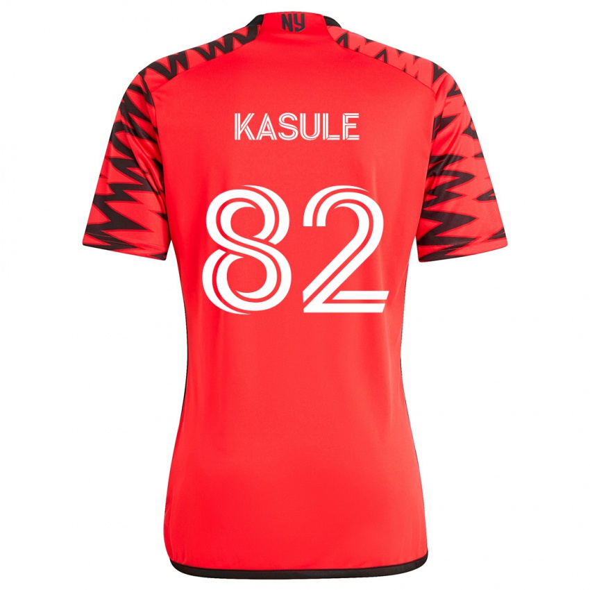 Niño Camiseta Ibrahim Kasule #82 Rojo Negro Blanco 2ª Equipación 2024/25 La Camisa