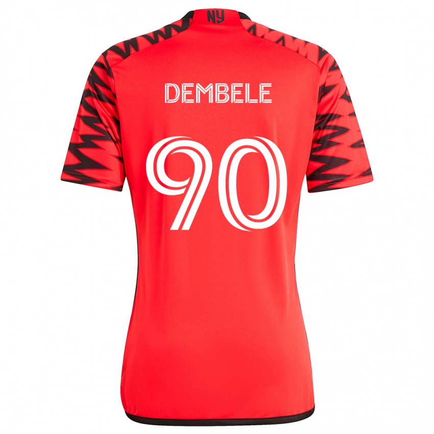 Niño Camiseta Malick Dembele #90 Rojo Negro Blanco 2ª Equipación 2024/25 La Camisa