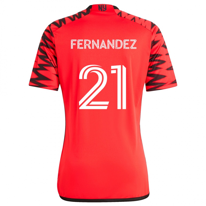 Niño Camiseta Omir Fernandez #21 Rojo Negro Blanco 2ª Equipación 2024/25 La Camisa