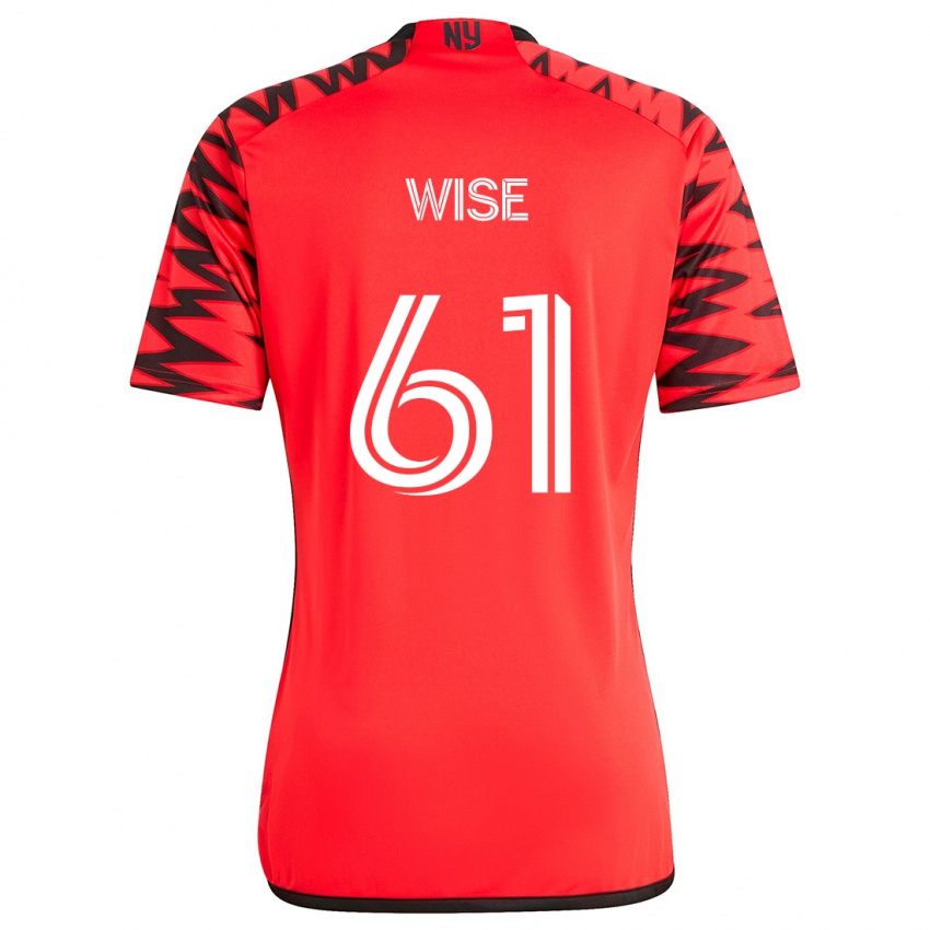 Niño Camiseta Henry Wise #61 Rojo Negro Blanco 2ª Equipación 2024/25 La Camisa