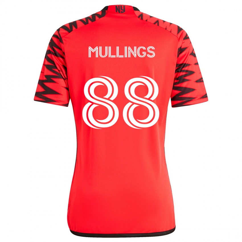 Niño Camiseta O'vonte Mullings #88 Rojo Negro Blanco 2ª Equipación 2024/25 La Camisa