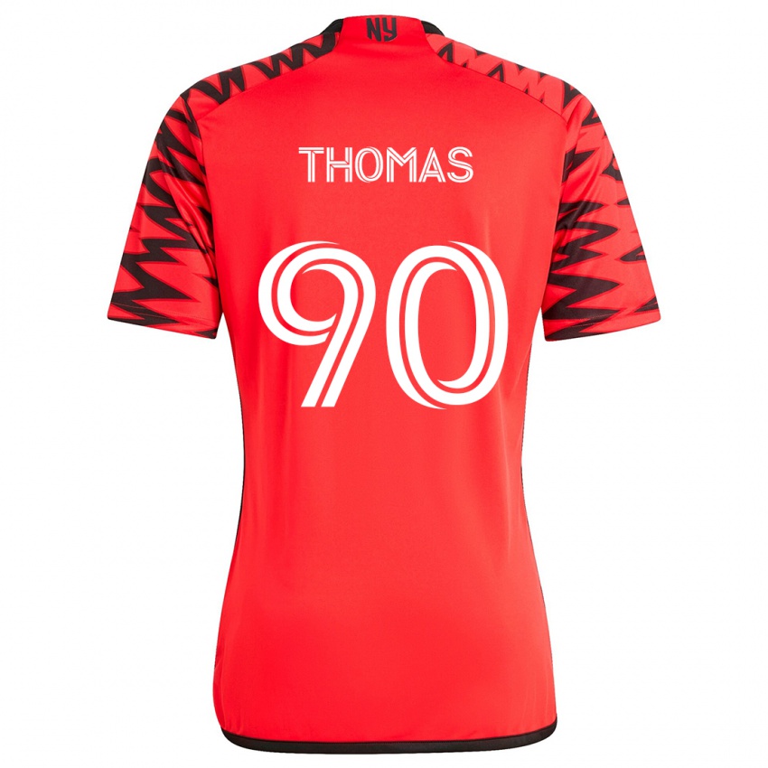 Niño Camiseta Oladayo Thomas #90 Rojo Negro Blanco 2ª Equipación 2024/25 La Camisa