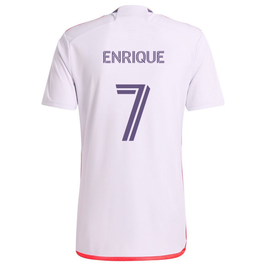 Niño Camiseta Ramiro Enrique #7 Blanco Rojo Púrpura 2ª Equipación 2024/25 La Camisa