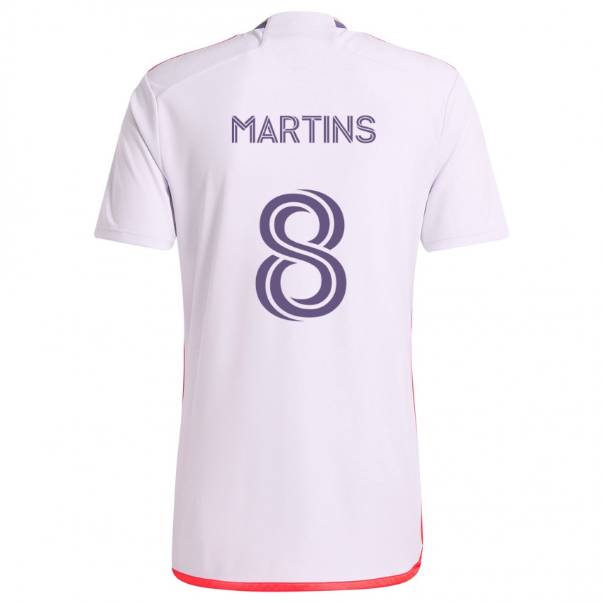 Niño Camiseta Felipe Martins #8 Blanco Rojo Púrpura 2ª Equipación 2024/25 La Camisa