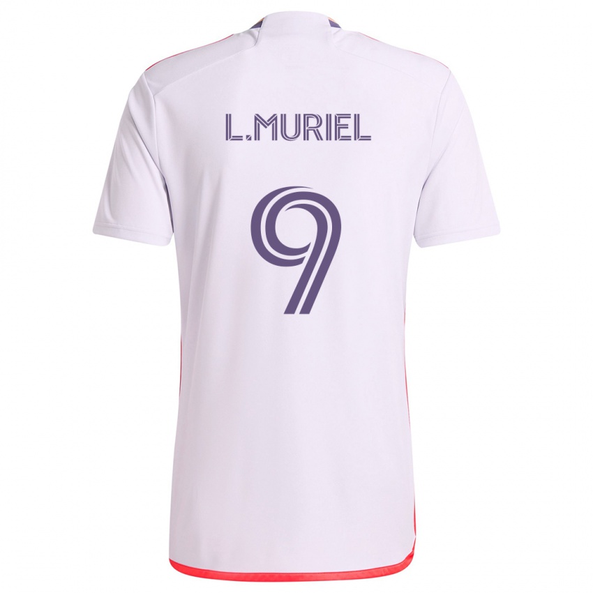 Niño Camiseta Luis Muriel #9 Blanco Rojo Púrpura 2ª Equipación 2024/25 La Camisa