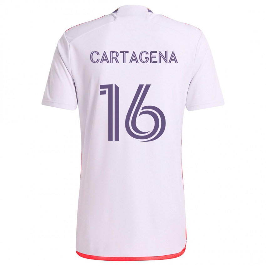 Niño Camiseta Wilder Cartagena #16 Blanco Rojo Púrpura 2ª Equipación 2024/25 La Camisa