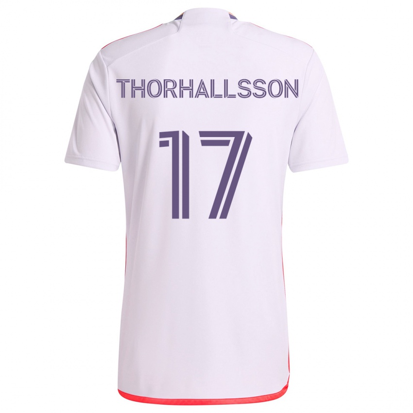 Niño Camiseta Dagur Dan Thórhallsson #17 Blanco Rojo Púrpura 2ª Equipación 2024/25 La Camisa