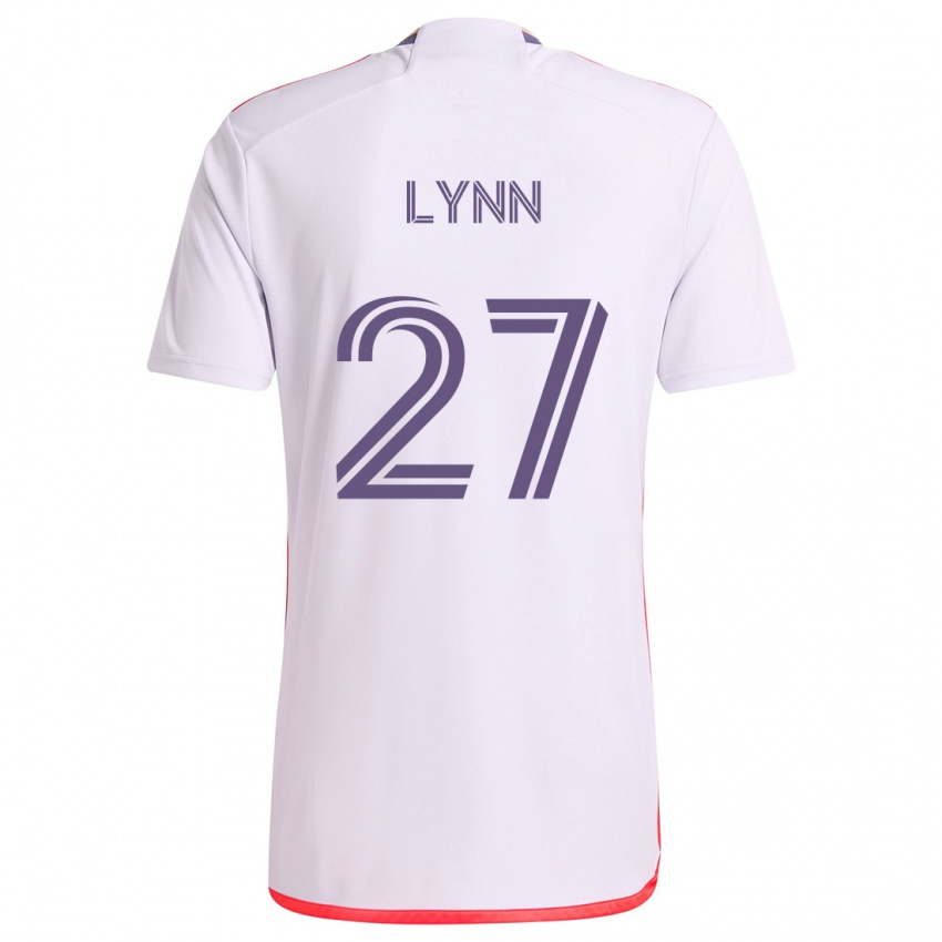 Niño Camiseta Jack Lynn #27 Blanco Rojo Púrpura 2ª Equipación 2024/25 La Camisa