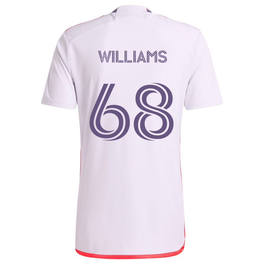 Niño Camiseta Thomas Williams #68 Blanco Rojo Púrpura 2ª Equipación 2024/25 La Camisa