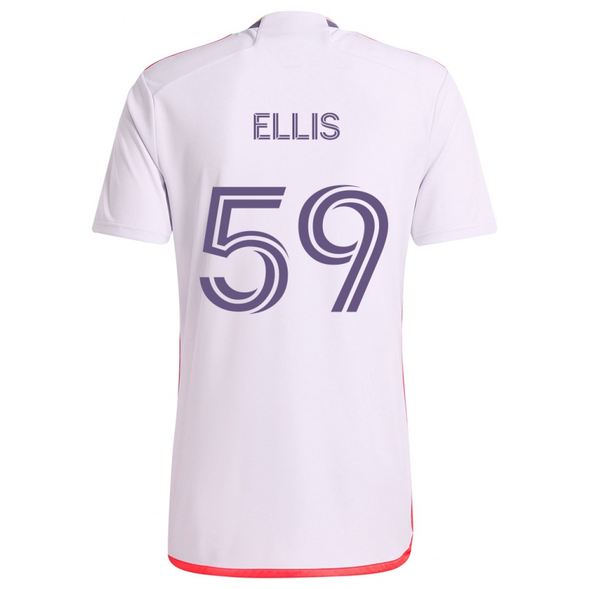 Niño Camiseta Justin Ellis #59 Blanco Rojo Púrpura 2ª Equipación 2024/25 La Camisa