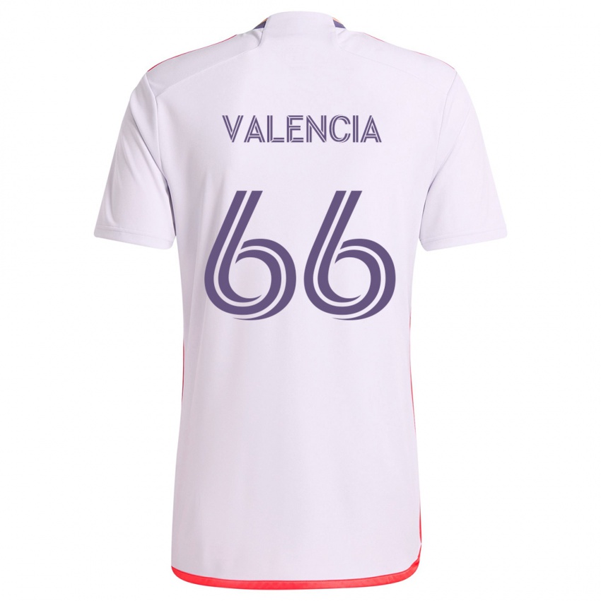 Niño Camiseta Yeiler Valencia #66 Blanco Rojo Púrpura 2ª Equipación 2024/25 La Camisa