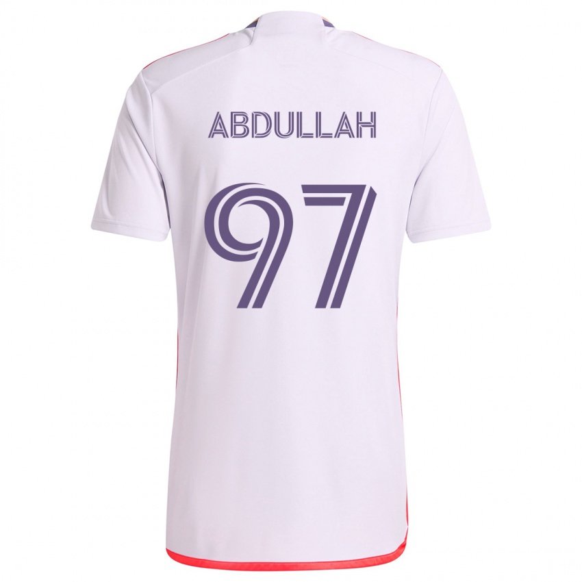 Niño Camiseta Majed Abdullah #97 Blanco Rojo Púrpura 2ª Equipación 2024/25 La Camisa