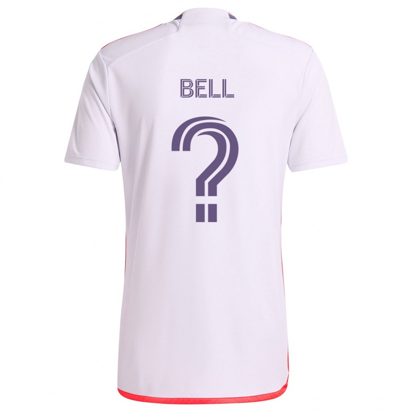 Niño Camiseta Dominic Bell #0 Blanco Rojo Púrpura 2ª Equipación 2024/25 La Camisa