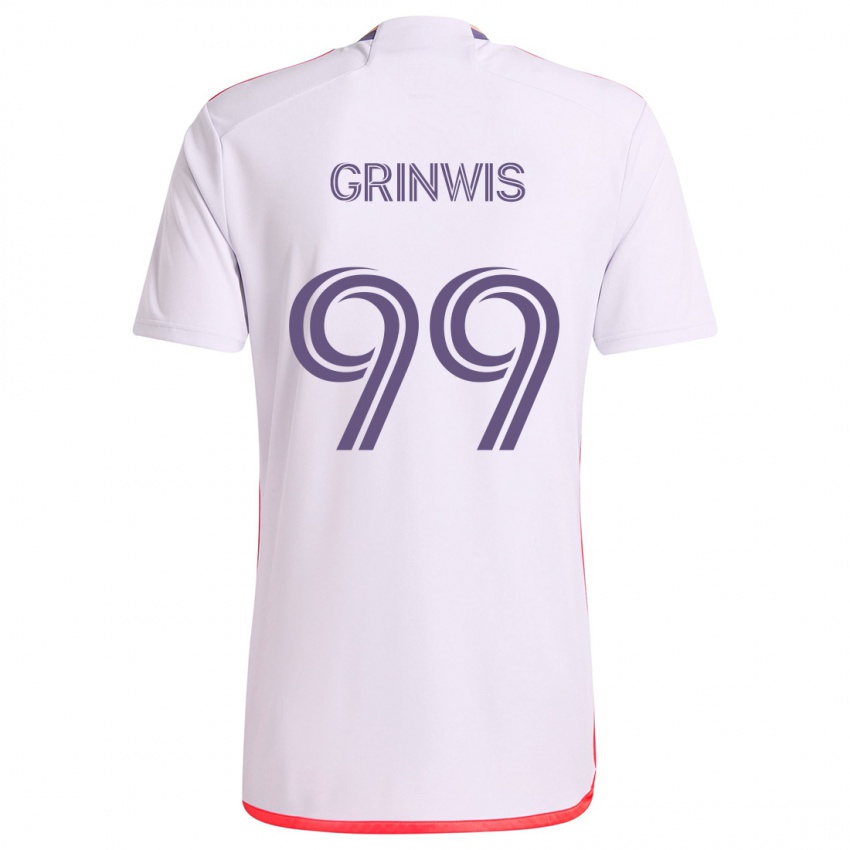 Niño Camiseta Adam Grinwis #99 Blanco Rojo Púrpura 2ª Equipación 2024/25 La Camisa